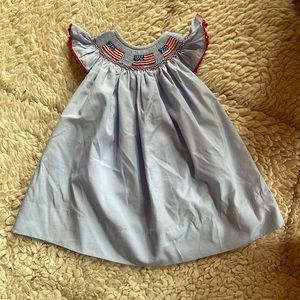 Haute Smocks 12m Patriotic Flag dress GUC